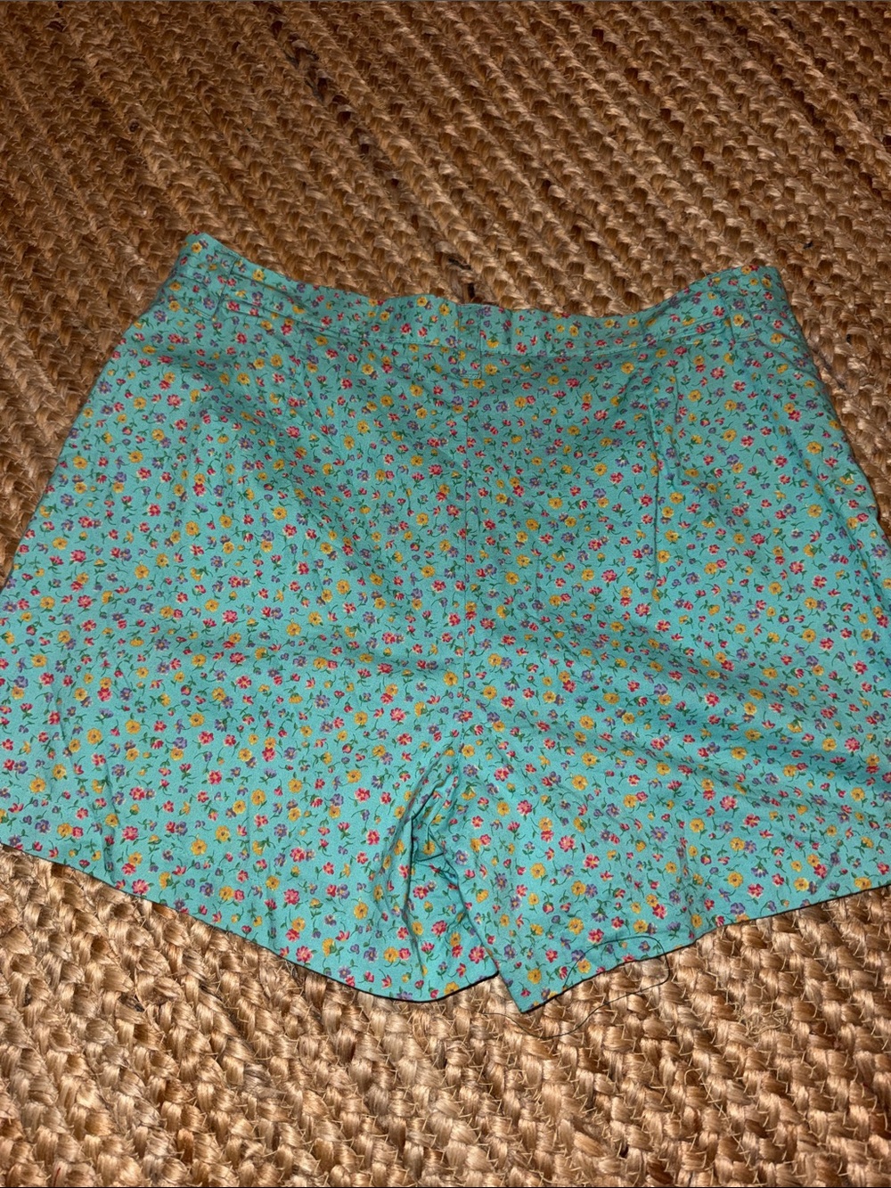Ralph Lauren Teal Floral High-Waist Shorts 8 - Picture 5 of 7